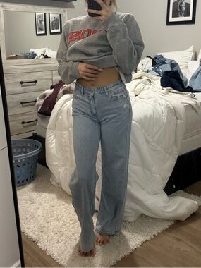 American Eagle Outfitters Light Blue Wide Leg Jeans